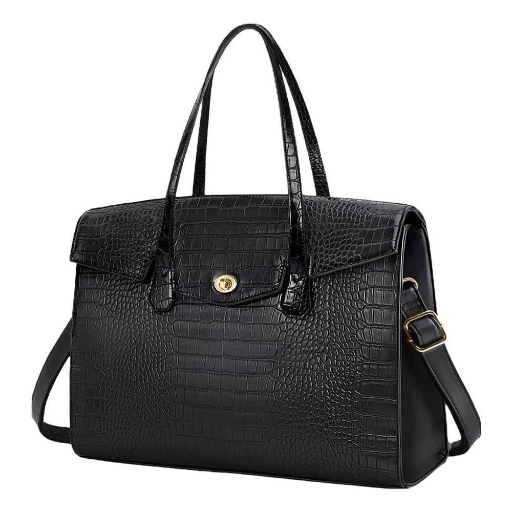 Women’s Laptop Waterproof Tote Bag - Black
